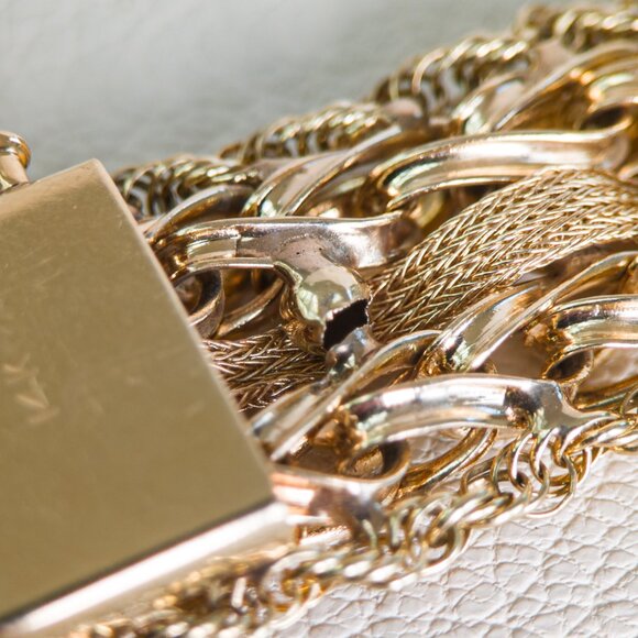 Mid-Century Heavy 14k Gold Ornate Bracelet, 49.9g - Picture 17 of 17